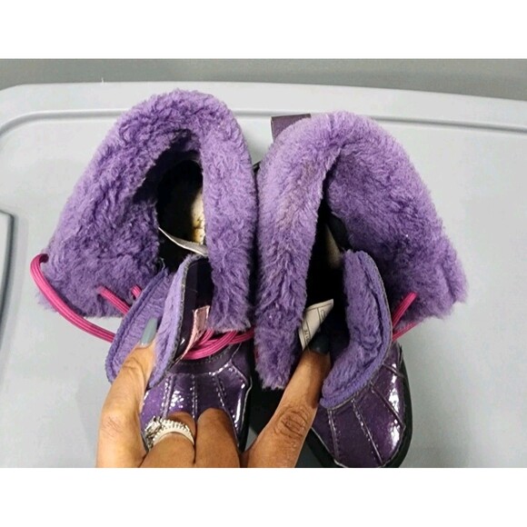 UGG Butte Winter Boots Kids Youth Size 4 Purple With Glitter Waterproof - Picture 4 of 6